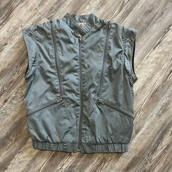 Vintage Compass Point Nylon Tech Vest Zip Vent Slate Gray S Korea - Picture 1 of 9